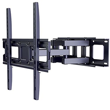 ERGO TAB Full Motion TV Wall Mount Bracket Dual Articulating Swivel Extension Arm for Most 2655 Inch LED LCD OLED Flat Curved TVs with Max VESA 400x400mm Holds up to 99 lbs by Black EBMF3