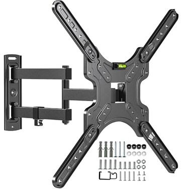 Solid As Mountain Full Motion TV Wall Mount for Most 2655 Inch TVs Corner Wall Mount TV Bracket with Tilt Swivel and Articulating Single Stud Center Design Fits FlatCurved TVs Max VESA 400x400mm Up to