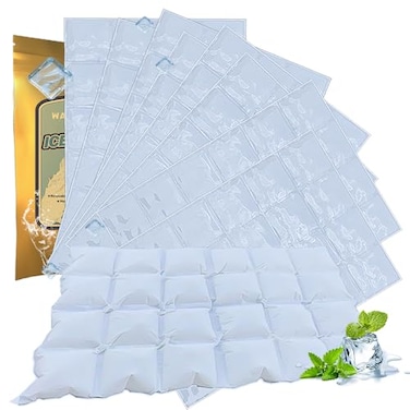 WAQIWARON Ice Sheets for Coolers Reusable Ice Pack Sheets Ice Mat with Flexible 96 Ice Cube Packs Ice Blanket Large Flat Freezer Long Lasting Ice Packs for Cooler