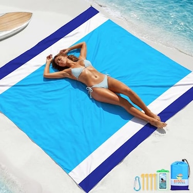 BYDOLL Beach Blanket Waterproof Sandproof 7881 15 Adults Oversized Lightweight Large Picnic Mat Waterproof Sandproof Blanket for Beach Camping Hiking Travel