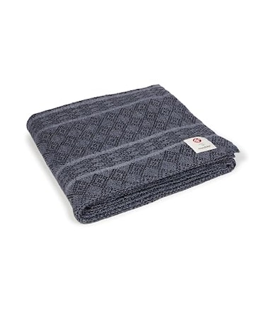 Manduka Yoga Cotton Blanket Yoga Prop and Accessory Roll Fold Stack to Support Made of Cotton 68 inch 172cm Thunder Grey