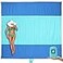 Wekapo Beach Blanket Sandproof Beach Mat Big Compact Sand Free Mat Quick Drying Lightweight Durable with 6 Stakes 4 Corner Pockets Standard 13 person