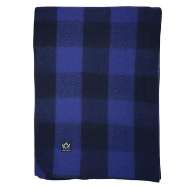 Arcturus Backwoods Wool Blanket 45lbs Warm Heavy Washable Large Great for Camping Outdoors Survival Emergency Kits Blue Buffalo