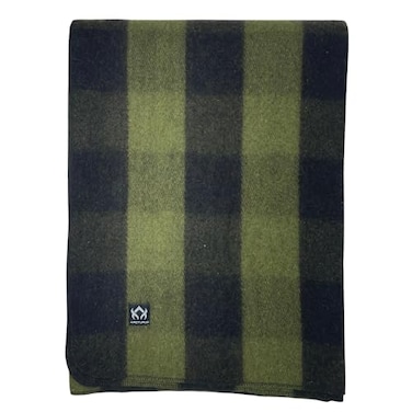 Arcturus Backwoods Wool Blanket 45lbs Warm Heavy Washable Large Great for Camping Outdoors Survival Emergency Kits Olive Green Buffalo