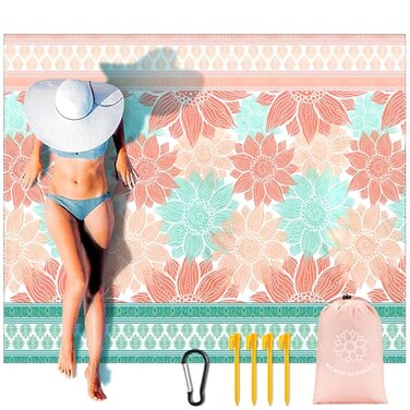 HIHOHO Beach Blanket Waterproof Sandproof Extra Large Beach Mat 79 X 83120x108for 18 Adults Quick Drying Durable Outdoor Picnic Mat for Beach Travel Camping Hiking
