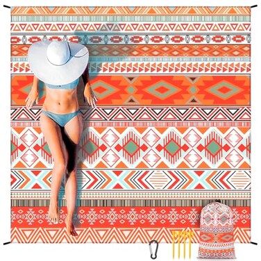 HIHOHO Beach Blanket Waterproof Sandproof Extra Large Beach Mat 79 X 83120x108for 18 Adults Quick Drying Durable Outdoor Picnic Mat for Beach Travel Camping Hiking