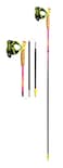 LEKI Ultratrail FXOne Superlite Carbon Collapsible Lightweight Trekking Poles for Hiking Trail Running PinkYellowCarbon 105 cm