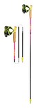 LEKI Ultratrail FXOne Superlite Carbon Collapsible Lightweight Trekking Poles for Hiking Trail Running PinkYellowCarbon 105 cm