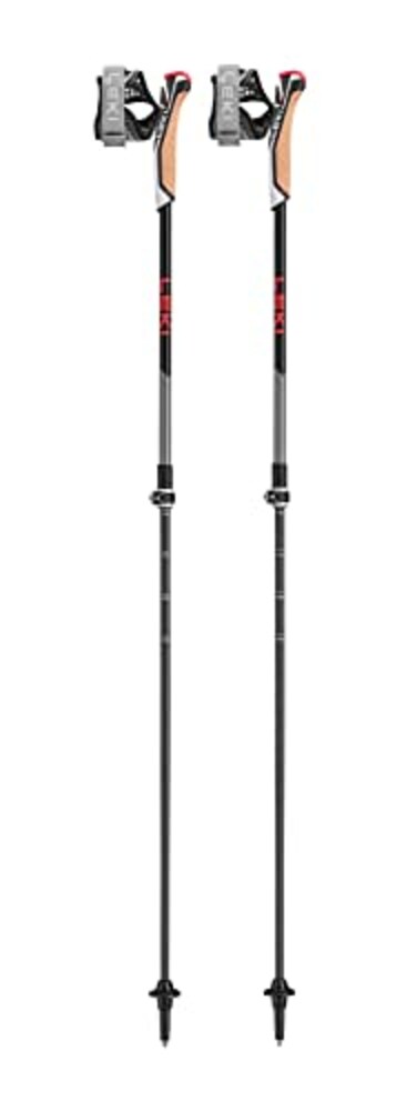 LEKI Instructor Lite Aluminum Adjustable Lightweight Trekking Poles for Hiking Nordic Walking BlackGrayYellow 100125 cm
