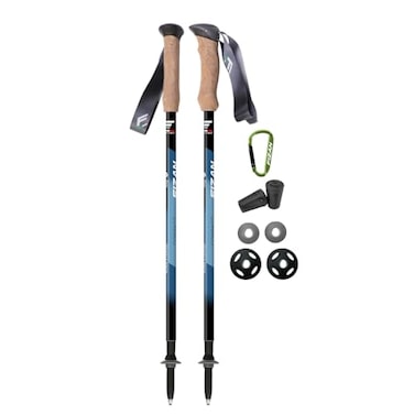 Fizan Compact 3 Trekking Poles 56 oz Ultralight Backpacking Thru Hiking Poles Adjustable Collapsible Customized Fit Cork Grips Aluminum Walking Sticks Compact 3 CorkBlue