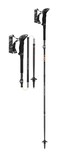 LEKI Makalu FXOne Carbon Adjustable Lightweight Walking Poles for Trekking Hiking BlackNaturalcarbonOrange 115 cm
