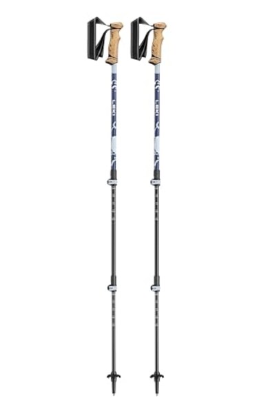 LEKI Spirit Lite Aluminum Adjustable Lightweight Walking Poles for Trekking Hiking NavyblueDarkseagreenLightblue 100135 cm