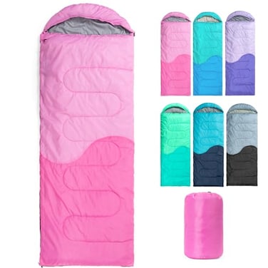 HTMEYBG Sleeping Bag 3 Seasons for Adults Kids Boys Girls Camping Hiking Warm Cold Weather Lightweight Portable with Compression Bag for Backpacking in Spring Summer Fall and Winter