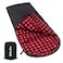 HiZYNICE Sleeping Bags for Adults 100 Cotton Flannel XXL for Cold Weather 20 Degree Camp Big and Tall Wide OversizedBlack Right Zip90 x 39