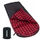 HiZYNICE Sleeping Bags for Adults 100 Cotton Flannel XXL for Cold Weather 20 Degree Camp Big and Tall Wide OversizedBlack Right Zip90 x 39
