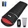 QEZER Down Sleeping Bag for Adults 600 Fill Power Down Sleeping Bag Cold Weather Ultralight Sleeping Bag with Compression Sack for Backpacking Camping Hiking 800g Down FillingBlackRight Zip