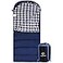 REDCAMP Cotton Flannel Sleeping Bag for Adults XL 32F Comfortable Envelope with Compression Sack Blue 2lbs95x35