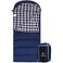 REDCAMP Cotton Flannel Sleeping Bag for Adults XL 32F Comfortable Envelope with Compression Sack Blue 2lbs95x35