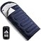 MEREZA Camping Sleeping Bags for Adults Mens 4 Season Warm Cool Weather Sleeping Bag Backpacking Lightweight Sleeping Bag with Compression Sack Navy Blue