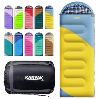 KANYAK Best ThreeSeason Sleeping BagWarm Cosy and Comfy Sleeping Bags for A Good Nights Sleep in The Great Outdoors