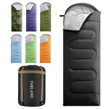 FARLAND Sleeping Bags for Adults Teens Kids with Compression Sack Portable and Lightweight for 34 Season Camping HikingWaterproof Backpacking and Outdoors
