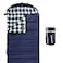Wakeman Sleeping Bag 32F Rated XL 3 Season Envelope Style with Hood for Outdoor Camping Backpacking and Hiking with Carry Bag by Outdoors Navy