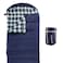Wakeman Sleeping Bag 32F Rated XL 3 Season Envelope Style with Hood for Outdoor Camping Backpacking and Hiking with Carry Bag by Outdoors Navy
