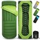 ATEPA Ultralight Down Sleeping Bag for Adults 650FP Recycled 3 Season Backpacking Sleeping Bag with Pad Attachment System Compression Sack for Camping Hiking Comfort 50F Bulwark 300 Green