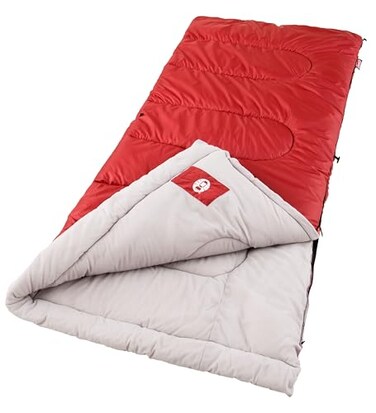 Coleman Palmetto 30F to 50F Adult Sleeping Bag CoolWeather Sleeping Bag with SnagFree Zipper Soft Liner Machine Washable