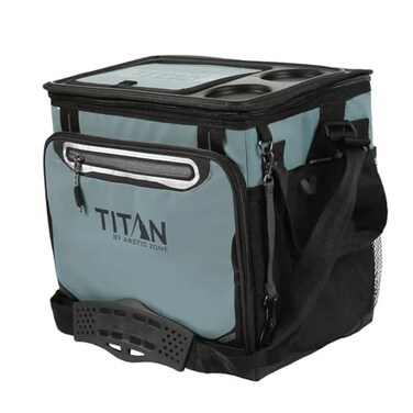 Titan by Arctic Zone Titan Arctic Zone Insulated LeakProof Collapsible Cooler Bag Holds 40 Cans Teal Blue