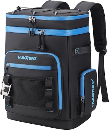 Hulongo 30l Large Waterproof Leakproof Cooler Backpack for Men Women Insulated Backpack Cooler for Camping Beach Fishing PicnicOutdoor 30L 48Cans Black