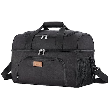 Lifewit Insulated Cooler Bag 48 Can Large Leakproof Beach Cooler Lightweight Portable Double Layer SoftSided Travel Ice Chest for Camping Kayaking Road Trips Grocery Shopping Black