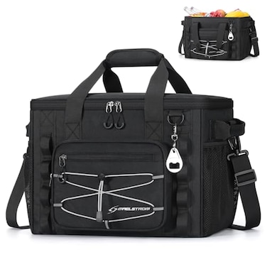 Maelstrom Soft Sided Cooler Bag 3040 Can Collapsible Insulated Ice Chest Large Leakproof Portable Storage for Camping Travel Kayaking Beach 1Black 40 Can
