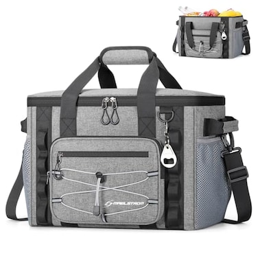Maelstrom Soft Sided Cooler Bag 3040 Can Collapsible Insulated Ice Chest Large Leakproof Portable Storage for Camping Travel Kayaking Beach 2Gray 40 Can