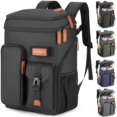 BAGPARKK Insulated Cooler Backpack33 Cans Multifunctional Double Deck Leakproof Cooler Bag with Sternum StrapLarge Capacity Lightweight Travel Camping Beach Backpack Cooler Ice Chest for Men Women