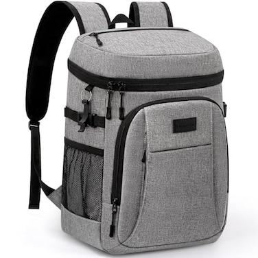 Tuwubi Cooler Backpack 35 Cans Backpack Coolers Insulated Leak Proof for Men Women Waterproof Soft Sided Lunch Camping Beach Travel Ice Chest Backpack Cooler Bag Grey