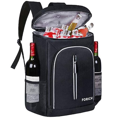 FORICH Soft Cooler Backpack 30L Capacity Black Polyester Ice Chest