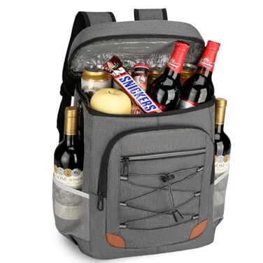 AMNOW Backpack Cooler Insulated Leak Proof for Men Women 36 Cans Soft Cooler Backpack Insulated Waterproof Large Capacity Coolers Bag Portable for Lunch Camping Travel Picnic Hiking Deep Grey