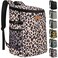 Vankor Backpack Cooler for Women Soft Cooler Backpack with Cooler Compartment Insulated Waterproof Ice Pack Cooler Bag for Women Black Brown Pattern