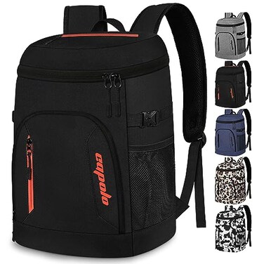Capolo Cooler Backpack for Men Women Insulated Backpack Cooler Leak Proof Large Capacity Thermal Bag Beverage Soft Cooler Bag Lunch Backpack for Travel Picnic Hiking Black 30 Cans