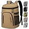 Capolo Cooler Backpack for Men Women Insulated Backpack Cooler Leak Proof Large Capacity Thermal Bag Beverage Soft Cooler Bag Lunch Backpack for Travel Picnic Hiking Khaki 30 Cans