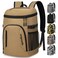 Capolo Cooler Backpack for Men Women Insulated Backpack Cooler Leak Proof Large Capacity Thermal Bag Beverage Soft Cooler Bag Lunch Backpack for Travel Picnic Hiking Khaki 30 Cans