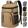 Capolo Cooler Backpack for Men Women Insulated Backpack Cooler Leak Proof Large Capacity Thermal Bag Beverage Soft Cooler Bag Lunch Backpack for Travel Picnic Hiking Khaki 30 Cans