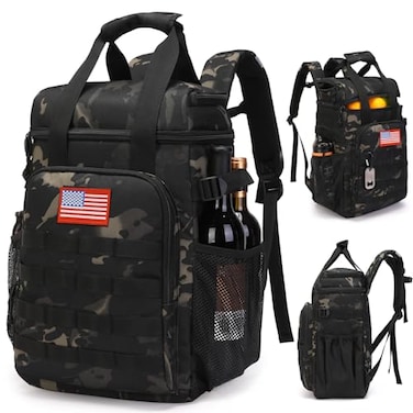 ATRIPACK Tactical Backpack CoolerLunch Backpacks for Men Work with HandleSoft Cooler Backpack Insulated Waterproof Leak ProofHeavy Ice Chest Backpacks for Hiking CampingBlack Camo