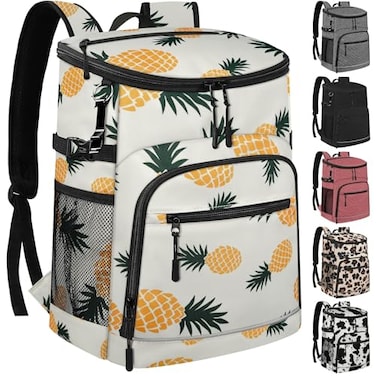 Capolo Pineapple Insulated Leakproof Waterproof Backpack Cooler 30 Cans Large Capacity Lightweight Travel Camping Beach Cooler Ice Chest