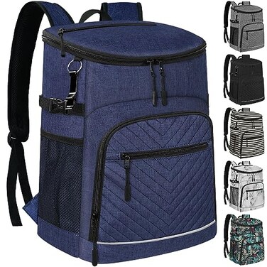 Capolo Cooler Backpack Insulated Leakproof Waterproof Backpack Cooler Bag 30 Cans Large Capacity Lightweight Travel Camping Beach Backpack Cooler Ice Chest for Men and Women Blue