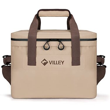 VILLEY 20L Insulated Cooler Bag with Padded Top Handle Removable Shoulder Strap and Sufficient Capacity for 30 Cans of 12 oz Drinks