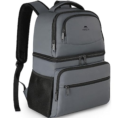 MATEIN Backpack Cooler for Men 30L Capacity Grey Color Fabric Material Insulated and Leakproof Design Ideal for Outdoor Activities