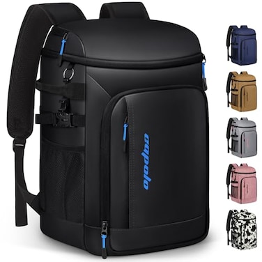 Capolo Cooler Backpack Insulated Waterproof for Women Men Leak Proof Backpack Coolers Thermal Bag Soft Travel Cooler Bag Portable Ice Chest Lunch Backpack for Camping PicnicLeather Black45 Cans