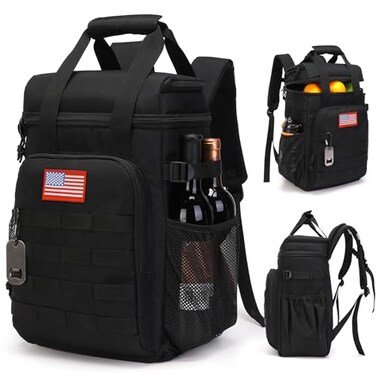 ATRIPACK Tactical Backpack CoolerLunch Backpacks for Men Work with HandleSoft Cooler Backpack Insulated Waterproof Leak ProofHeavy Ice Chest Backpacks for Hiking Camping Black